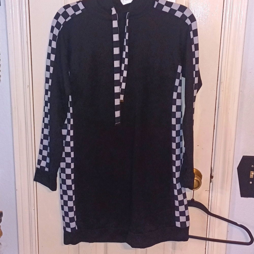 Checkered Hoodie Dress
